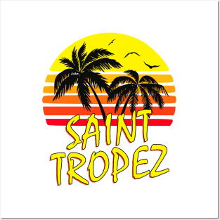 Saint Tropez Retro Sunset Posters and Art